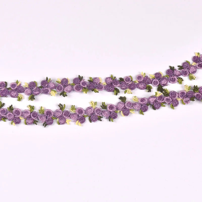 1 Yard 21mm Colorful Flower Lace Trim, Cute Rose Floral Embroidery Lace Ribbon for DIY Sewing Crafts Clothes Headbands cp3851 Qme Navy Blue 1yard