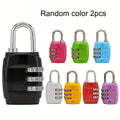 3 Digit Combination Padlock Mini Code Lock Luggage Lock for Suitcase Backpack Gym Locker Cabinet Drawer Travel Security Lock Qme Random color 2pcs