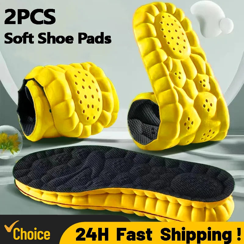 Sport Insoles for Shoes 4D Shock Absorption Deodorant Breathable Cushion Running Insoles for Feet Man Women Qme