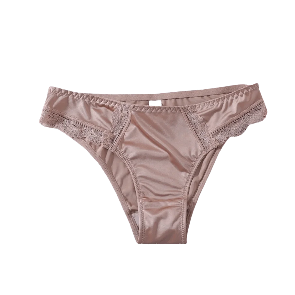 Breathable Low Waist Women Underwear Lace Lingerie Triangle Panties Qme Khaki 1XL 1pc