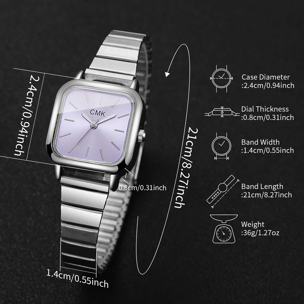 Moda praça relógios femininos de luxo ultra-fino cinta senhoras relógio de pulso de quartzo para senhoras reloj mujer (sem caixa Qme