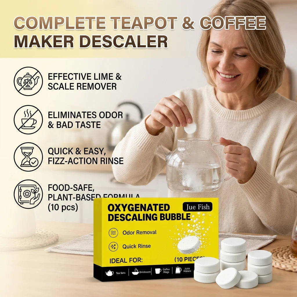 Oxygenated Descaling Bubble Tablets Removing Limescale Reduce Odor Kettles & Coffee Makers Cleaner Effervescent Cleaning Tablets Qme