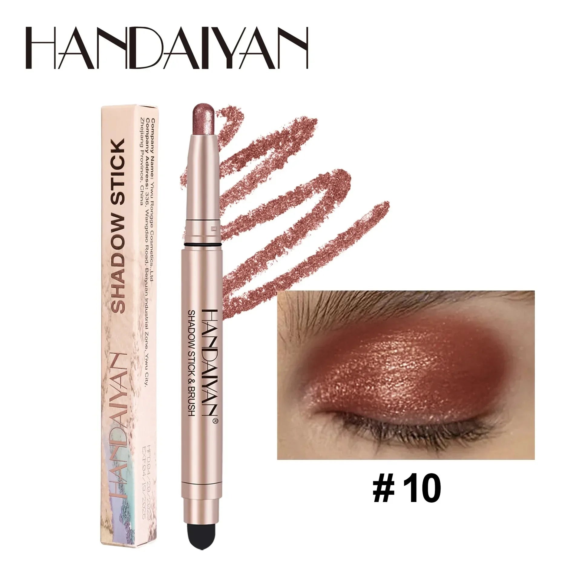 Smoky Dark Black Eyeshadow Pencil Stick Waterproof Pearlescent Matte Metallic Glitter Eye Shadow Highlighter Pen Make Up Tool Qme B10