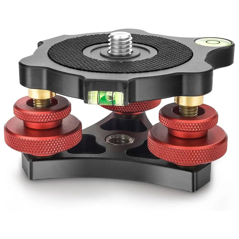 Camera Leveler Base Aluminum Alloy 3 Bubble Levels Tripod Head Qme Default Title