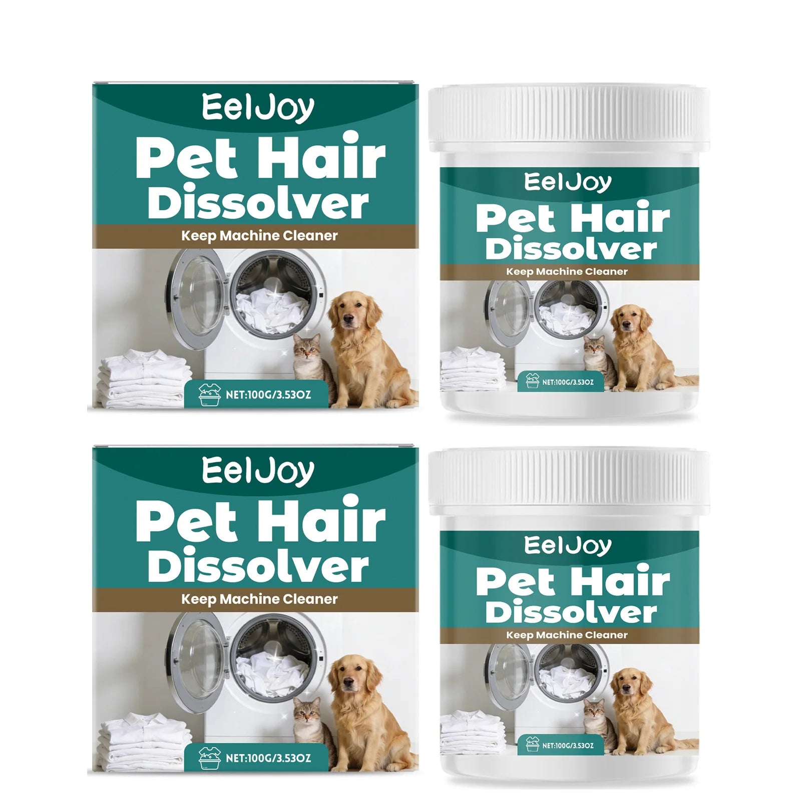 Pet Hair Dissolving Agent Decompose Pet Hair Clean Clothing Reduce Hair Residue Safe for Fabrics Household Clothing Care Cleaner Qme 2 x 100g Boxed