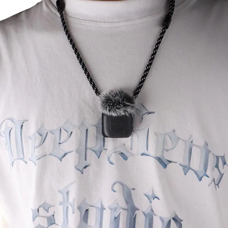 Magnetic Mic Necklace Holder Easy Install Hands-free 2 Microphone Qme