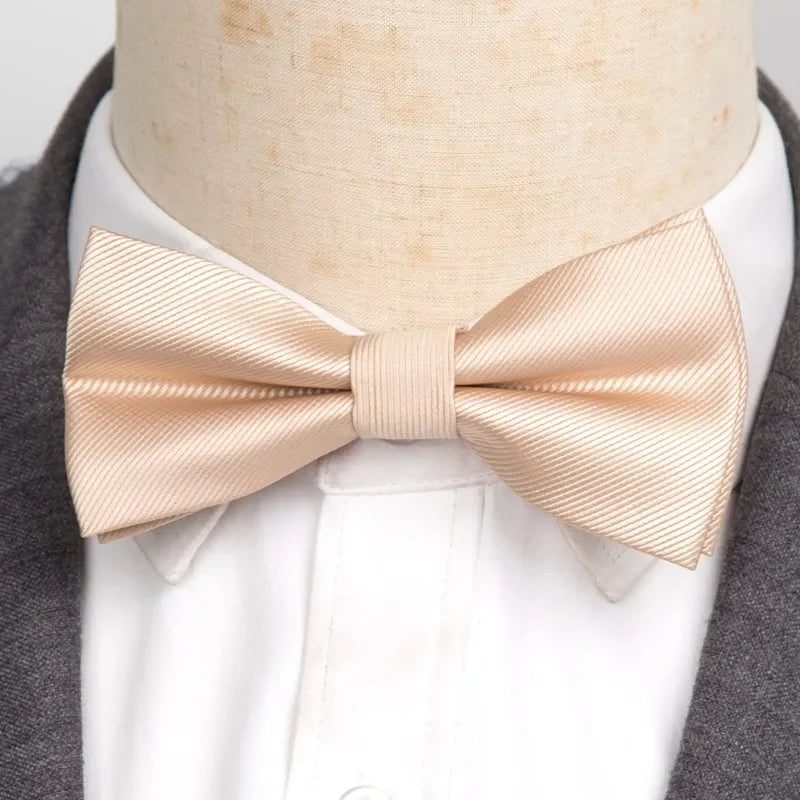Classic Black Men Bow Ties Fashion Polyester Bowtie Woven Dot Checked