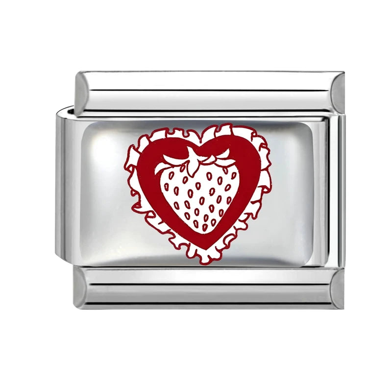 Y2K Red Series Colorful Love Heart Sun Star Italian Charm Link Fit