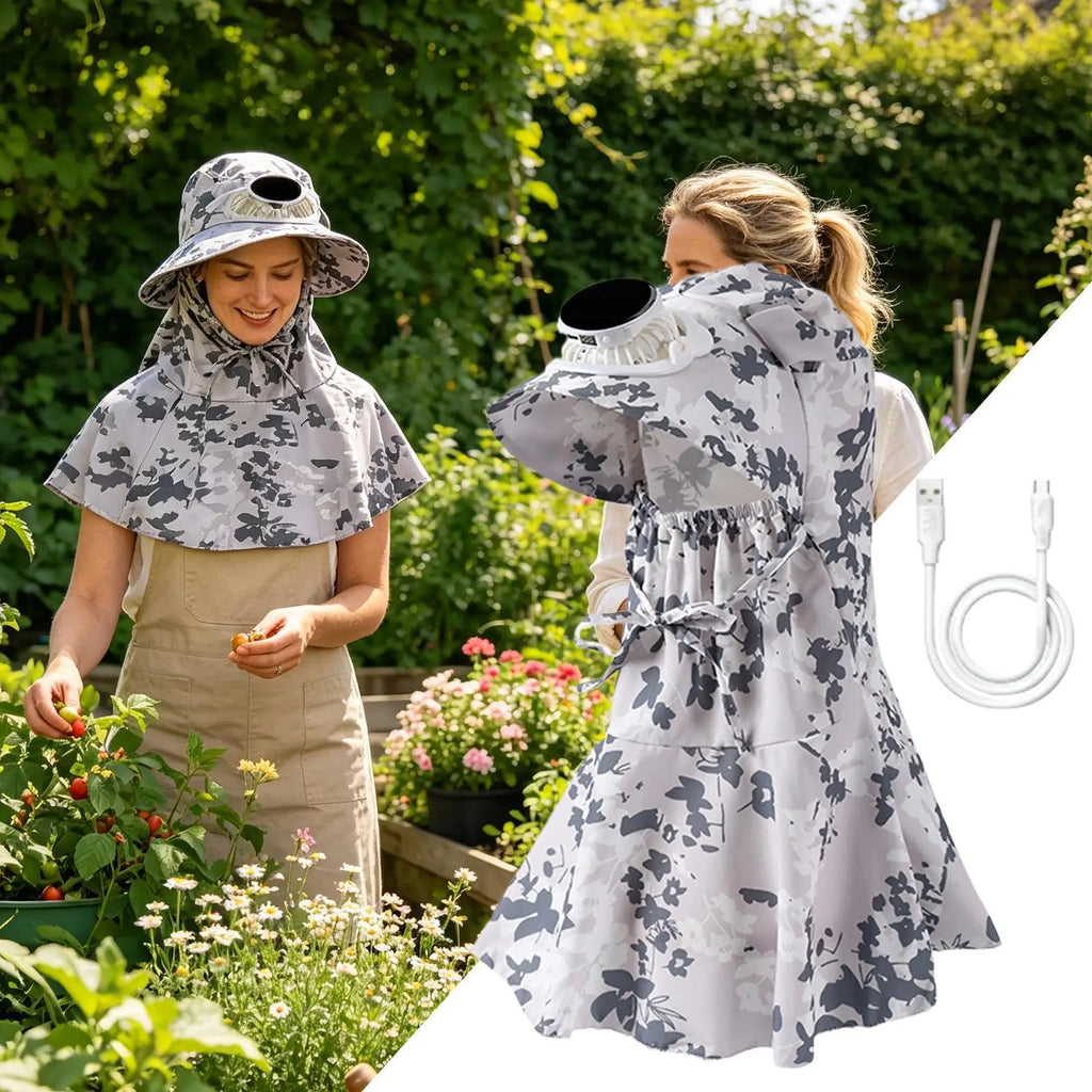 Hat With Fan Wide Brim Shawl Neck Flap 3 Speeds Wide Brim Solar Fan Hat For Beach Vacation Travel Gardening Camping Hiking Qme