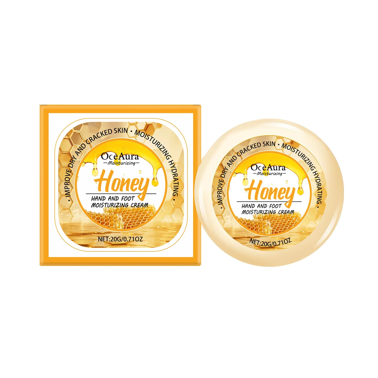 Honey Hand Foot Moisturizing Cream Nourishing Softens Cuticles Anti Dry Cracked Smooth Moisturizing Hand Foot Care Cream Qme 20g Boxed