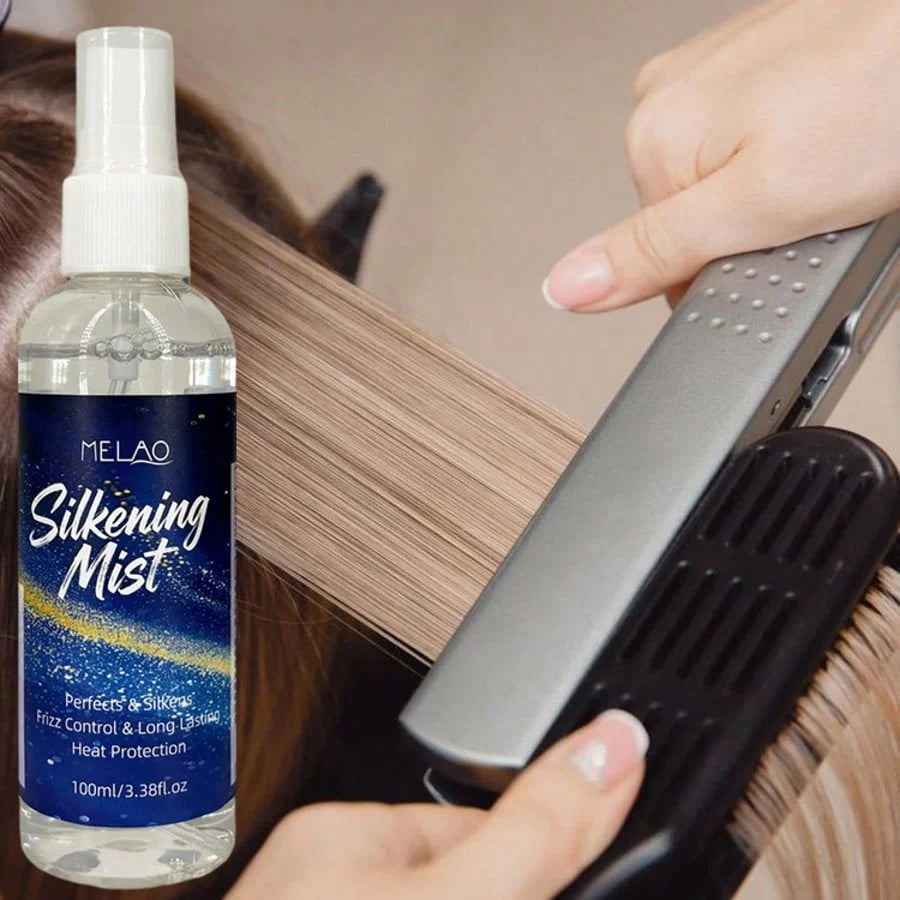 MELAO Hair Silkening Mist, Perfect & Silky, Frizz Control & Long Lasting Heat Protection, Adds Shine & Smoothness Qme