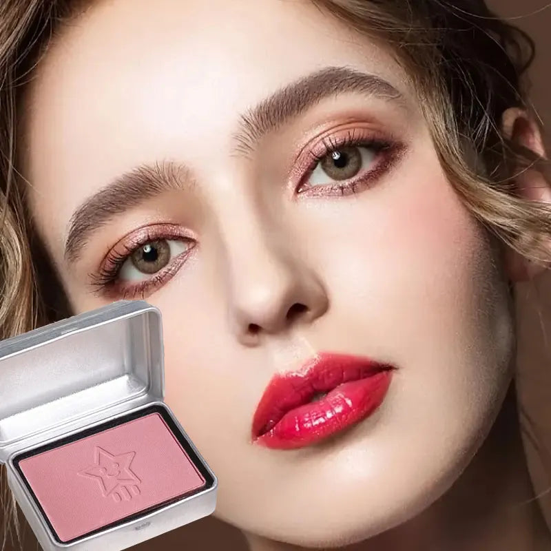 4 colors available iron box monochrome blush, peach color brightening skin tone matte blush plate, modify the outline color does Qme