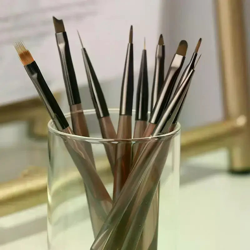 Acrylic Manicure Brush Pen Multi Functional Heads Non-slip Comfort Qme