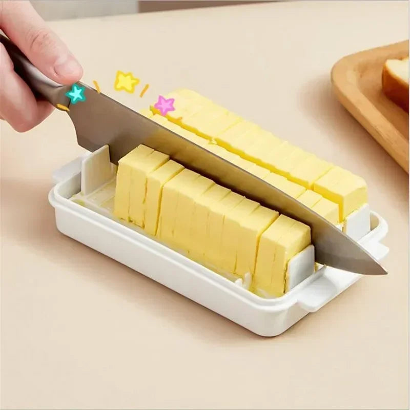 Butter Slicing Box Auxiliary Slicing Cheese Board Covered Butter Cutter Storage Storage Box Cheese Cheese Slicing Storage Box Qme