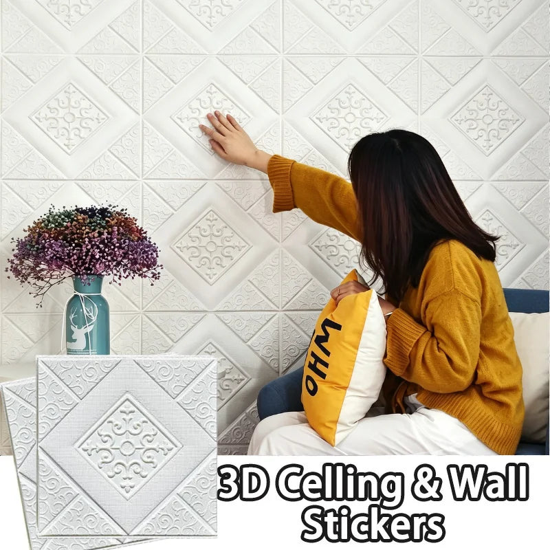 35x35cm 3D Brick Wallpaper 10- Moisture Resistant Wall Sticker Self Qme