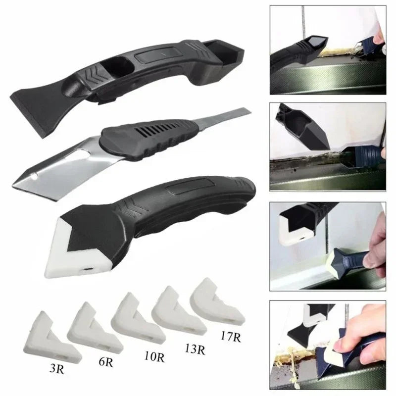 Silicone Scraper Caulking Grout Tool Sealant Finishing Cleaning Qme