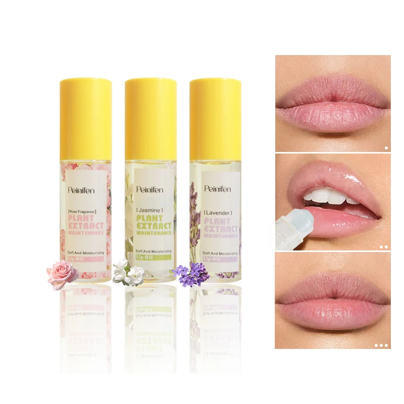 Plant Essence Moisturizing Lip Oil Soft Nourishing Lips Natural Qme 3pcs