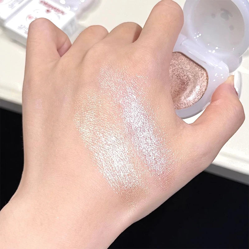 QIBEST Single Color Pearlescent Eyeshadow Palette Lasting Glitter Shiny Eye Shadow Multifunctional Face Blush Highlighter Makeup Qme