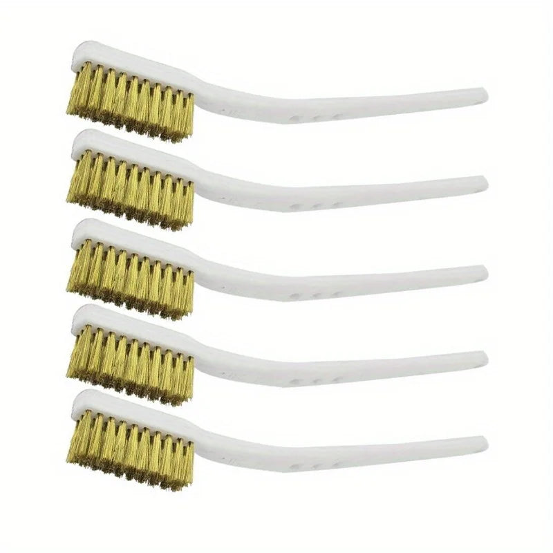 5Pcs 175mm Brass Wire Brush Mini Paint Rust Remover Steel Wire Brushes Industrial Metal Polishing Burring Cleaning Brush Qme 3pcs