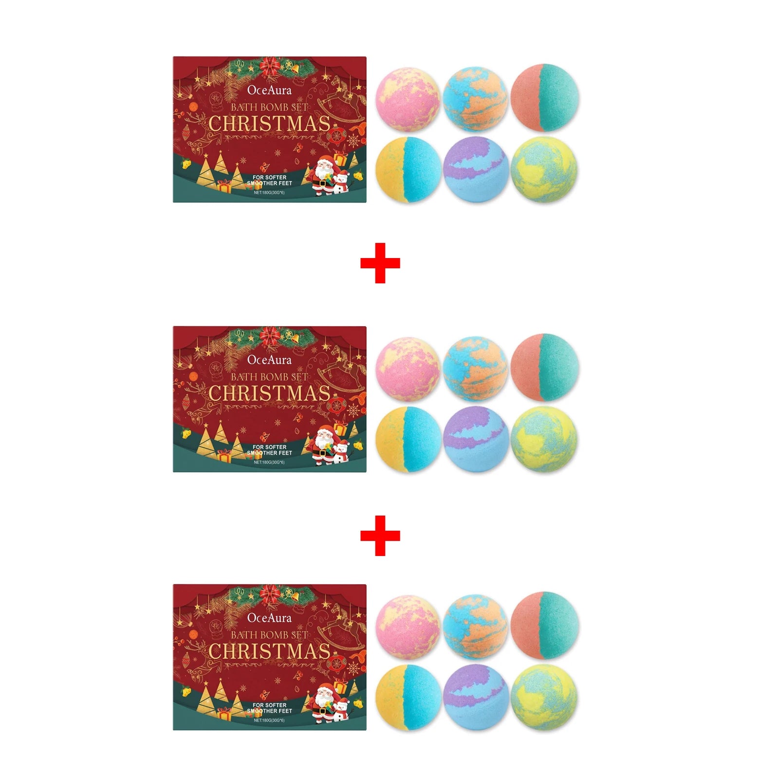 6/12/18pcs Bath Bombs for Kids With Surprise Bubble Bath Ball Anti Fatigue Relaxing Body Care Spa New Year Christmas Gift Set Qme 3 Boxed