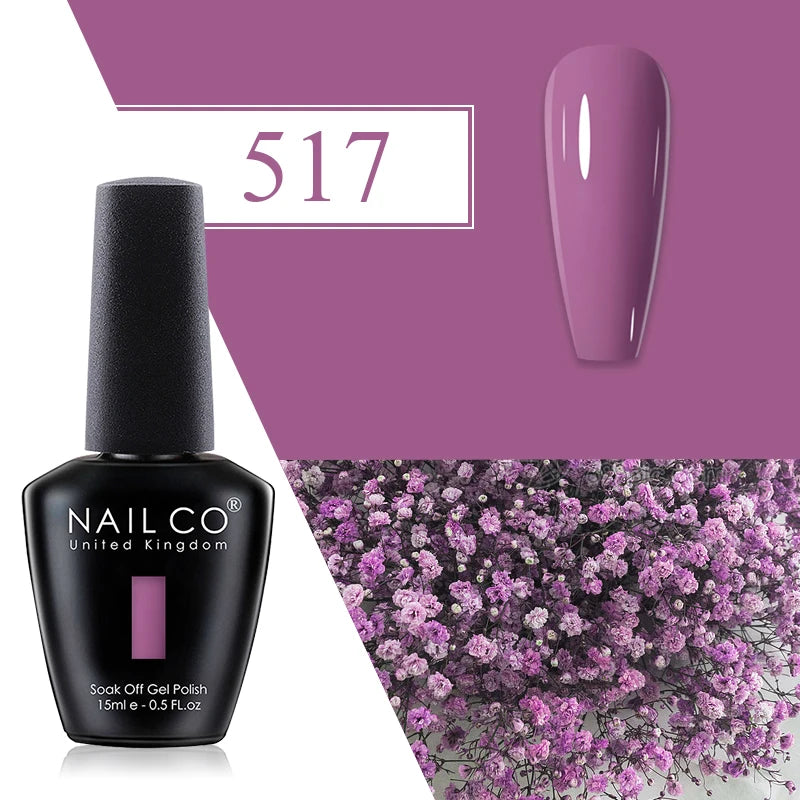 Nailco Jelly Gel Nail Polish Transparent Varnishes 44 Colors Red Pink