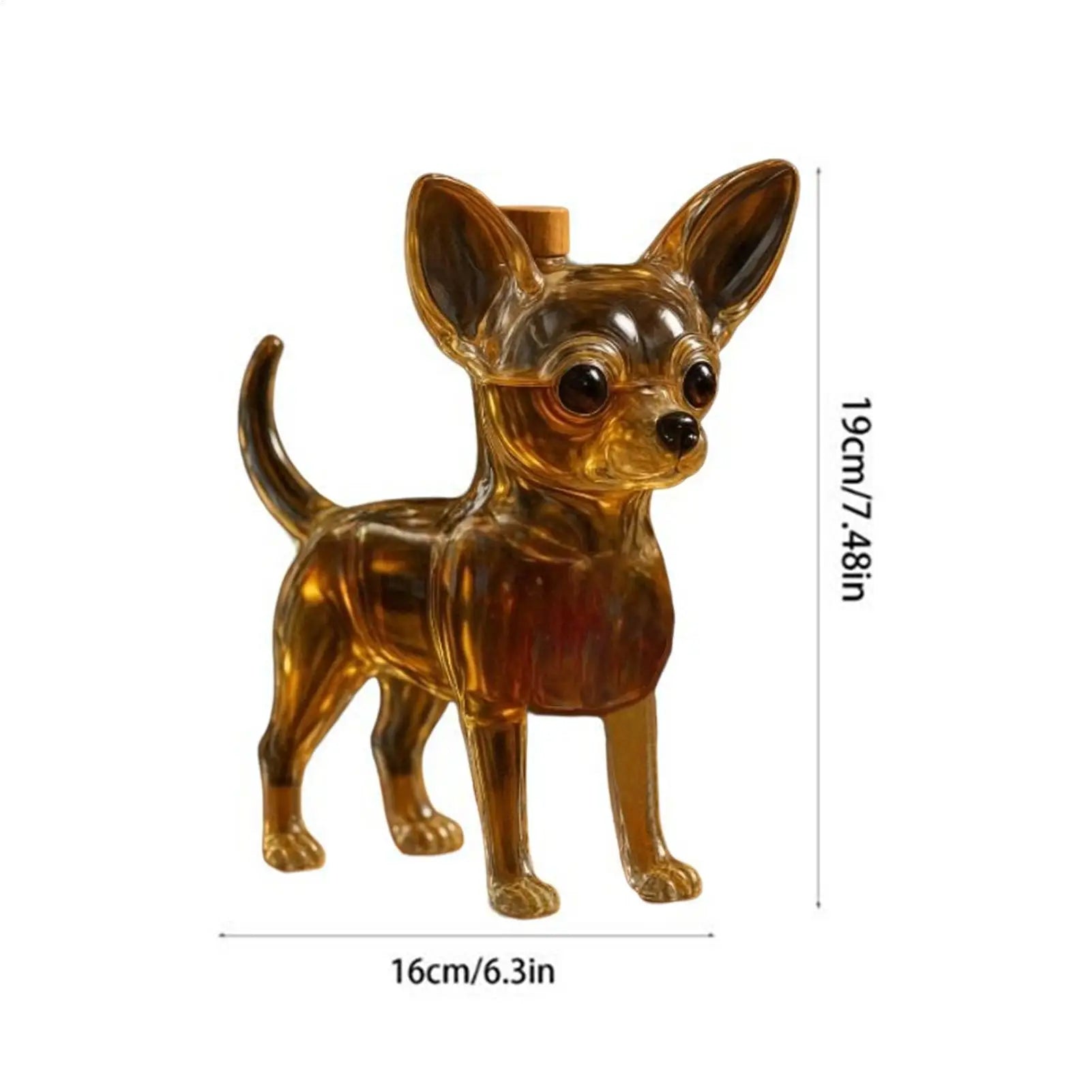 Glass Decanter Liquor Bottle Dog Alcohol Storage Container Animal Qme