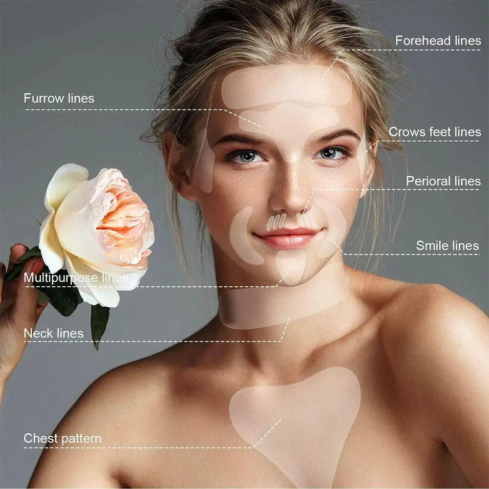 18Pcs Silicone Face Forehead Cheek Chin Sticker Anti-wrinkle Face Eye Patches Wrinkle Removal Face Lifting Beauty Tool Skin Care Qme