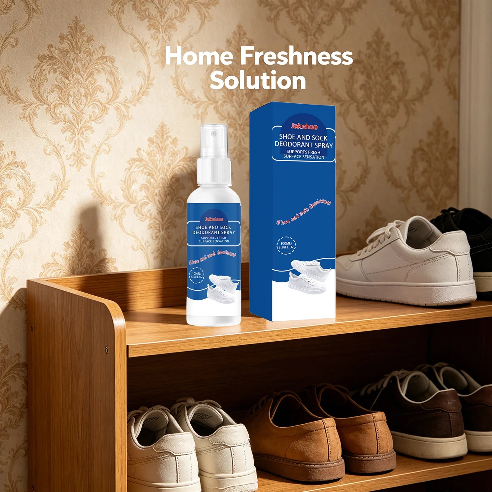 Shoe & Sock Deodorant Spray Neutralizing Unpleasant Odor Reducing Bacterial Growth Quick-Dry Deodorizer Footwear Freshener Spray Qme