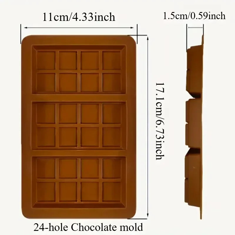 8 12 24 Cells Chocolate Mold DIY Bar Silicone Pistachio Candy Handmade Qme 24 HOLE