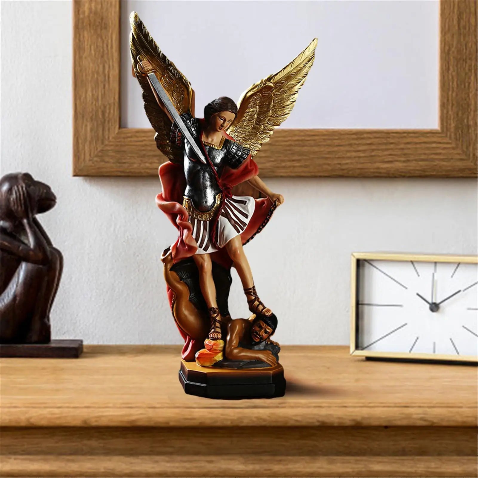 Archangel Michael Figurine St San Miguel Arcangel Colored Statue Qme Default Title