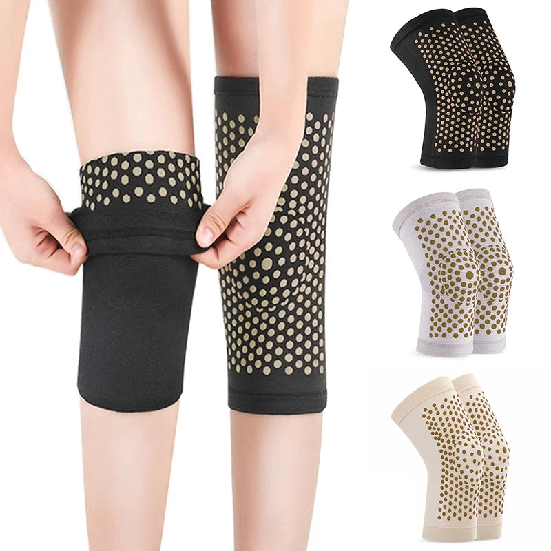 One Pair Self-heating Wormwood Knee Braces Warm Support Soothing Qme