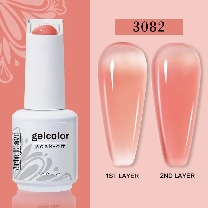 Arte Clavo Jelly Gel Polish Translucent Manicuring UV Nail Semi Qme