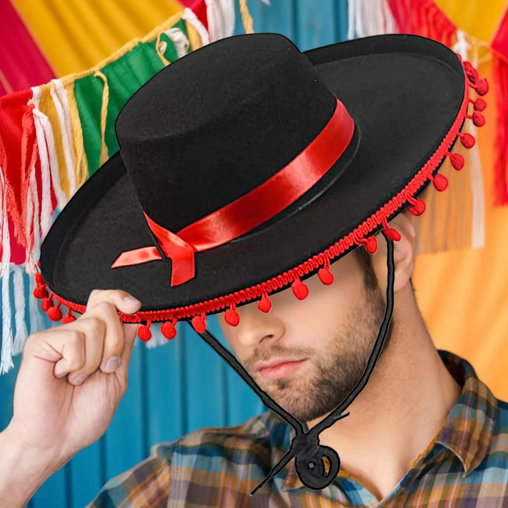 Mexican Sombrero Hat Dress Up America Adults Flamenco Cosplay Costume Qme