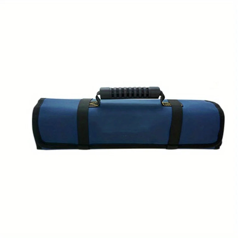 Roll Tool Bag Large Size Wrench Roll Up Portable Pouch Bag 22 Pockets Kit Multi-functional Spanner Tool Organizer Folding Pouch Qme Blue