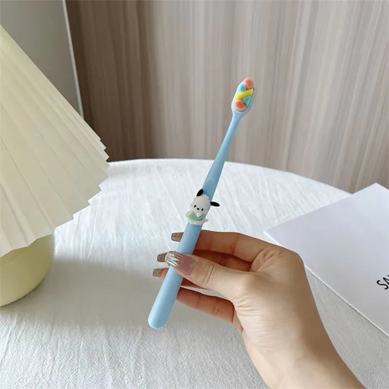 Hello Kitty Kuromi Soft-Bristle Toothbrush Couples' Set Student Cartoon Jade Tooth-Protecting Toothbrush Qme 7