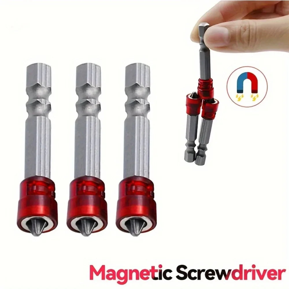 5pcs Magnetic Screwdriver Bits Set, 1/4" Hex Shank Phillips Drill Bits with Screw Holder, for Power Tools Qme