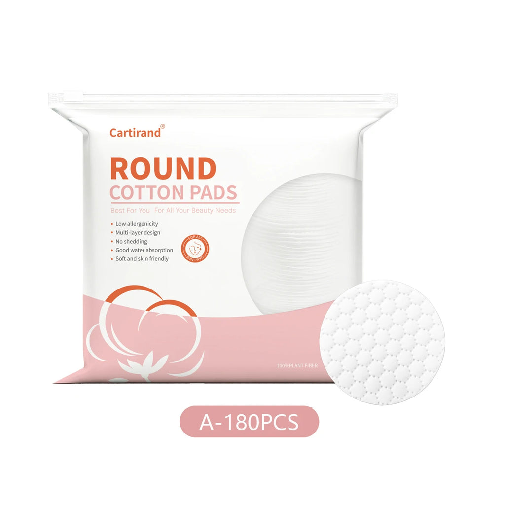 Three-layer Thickened Round Cotton Pads Embossed Edges Disposable Qme A 180PCS