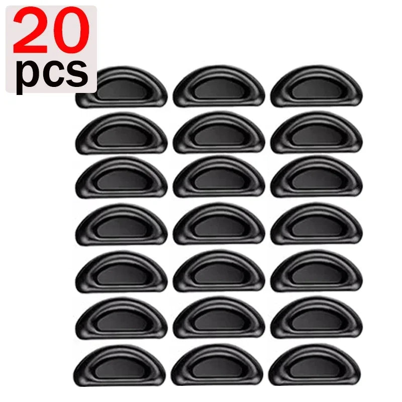 10/60pcs Glasses Nose Pads Adhesive Silicone Nose Pads Non-slip Transparent Nosepads for Glasses Eyeglasses Eyewear Accessories Qme black-20pcs