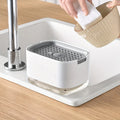 Kitchen soap dispenser - manual press-type foaming soap pump, suitable for dishwashing and pot cleaning. Qme White