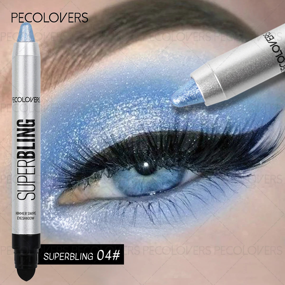 Dual-ended Eyeshadow Pen Creamy Texture Fine Shimmer Peach Pink Qme 04
