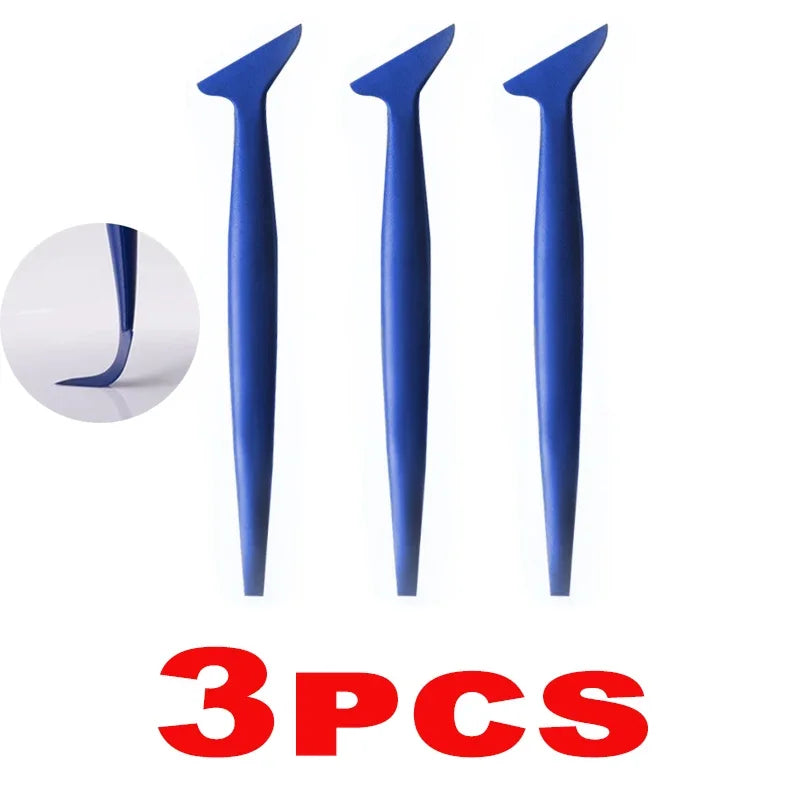 Car Micro Squeegee Curves Slot Tint Tool Set Car Stickers Wrap Vinyl Tools Auto Wrapping Film Installing Scraper Gasket Squeegee Qme Blue 3PCS