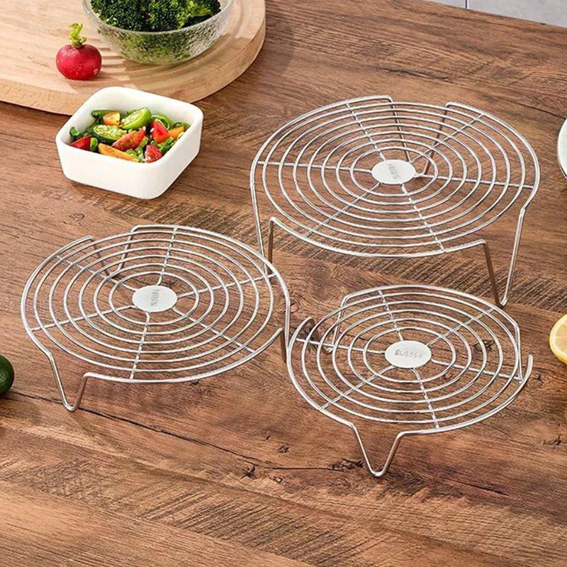 Stainless Steel Steamer Rack Multifunction Pot Steaming Tray Dumplings Eggs Grill Stand Kitchen Tableware Cooking Utensils Qme