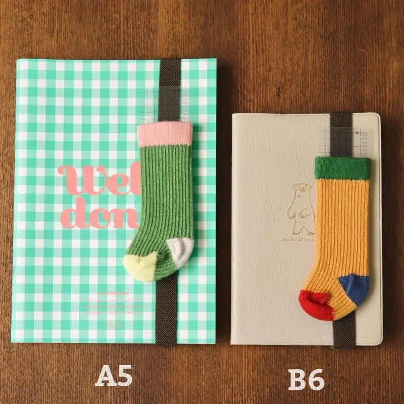 A5 B6 Notebook Kawaii Mini Socks Elastic Strap Pen Cap Holder Qme