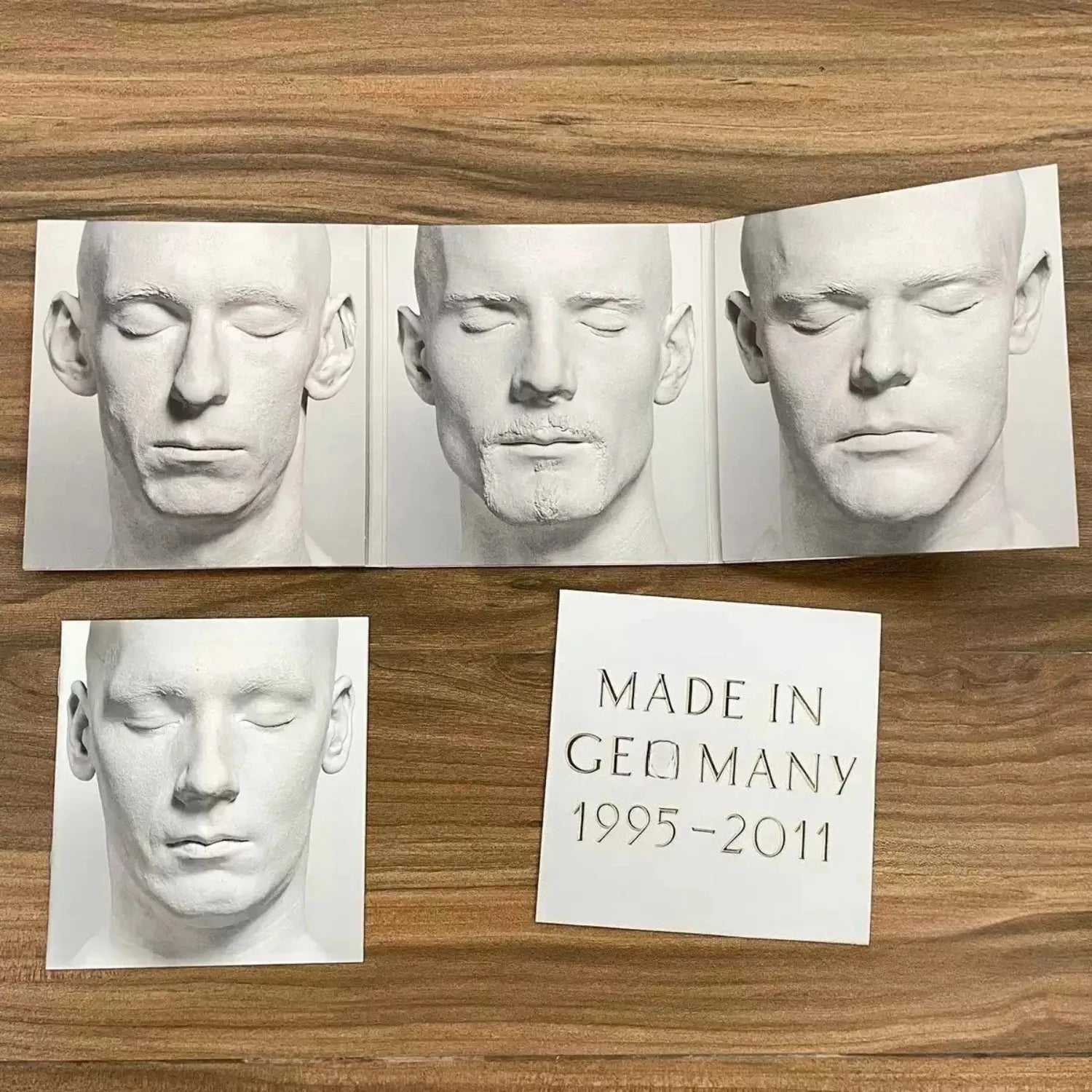 Rock Band Studio CD Album, Monochrome Sculpture Portrait Cover Design, Industrial Minimalist Style for Music Collectors Qme