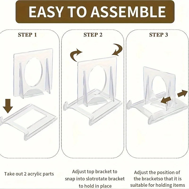 Adjustable Acrylic Plate Stand - Picture Frame Display Holder, Decorative Easel For Home Office, Festival Party Qme