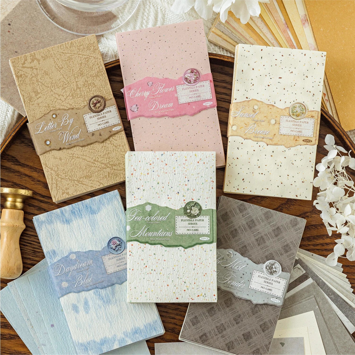 50 Sheets Morandi Pastel Texture Scrapbook Paper for Scrapbooking DIY Planner Journal Notebook Decoration Office Gift Qme