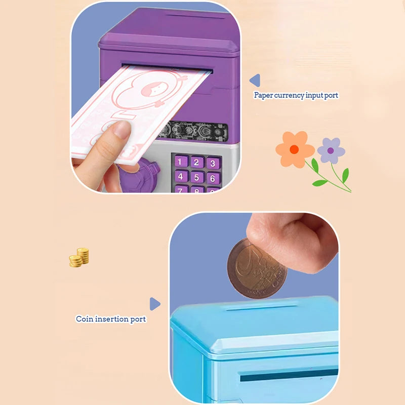 Automatic Mini Safe Coins Cash Saving Money Box Password Counter Code Qme