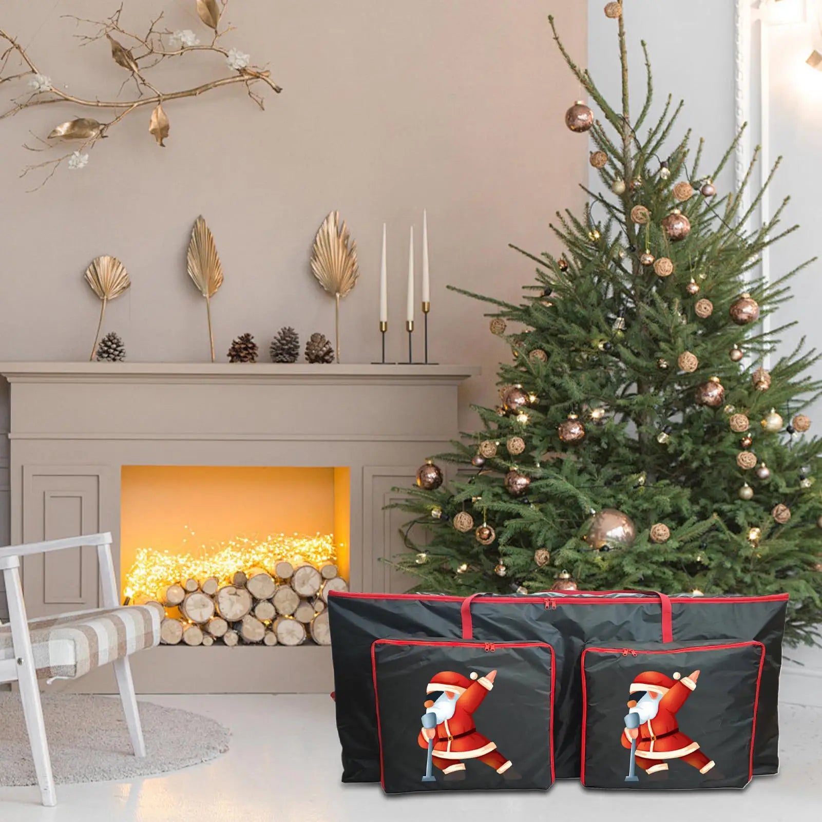 Christmas Tree Storage Waterproof Christmas Artificial Wreath Organizer Pouch Dustproof Bag For Holiday Ornaments Lighting Qme