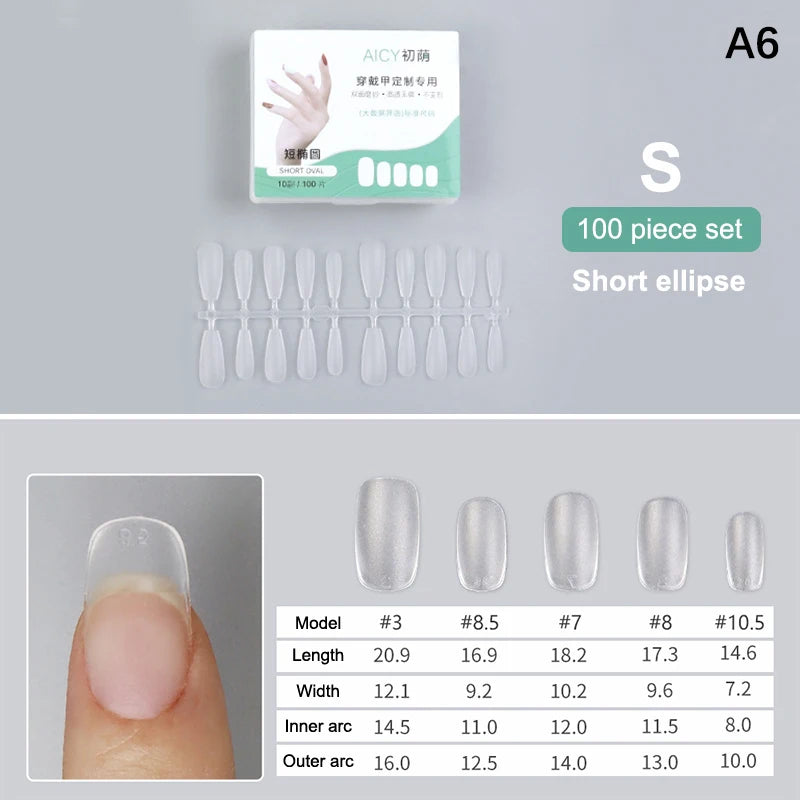 Box Matte Medium Short Press Nails Matt Soft Gel Fake No Polishing