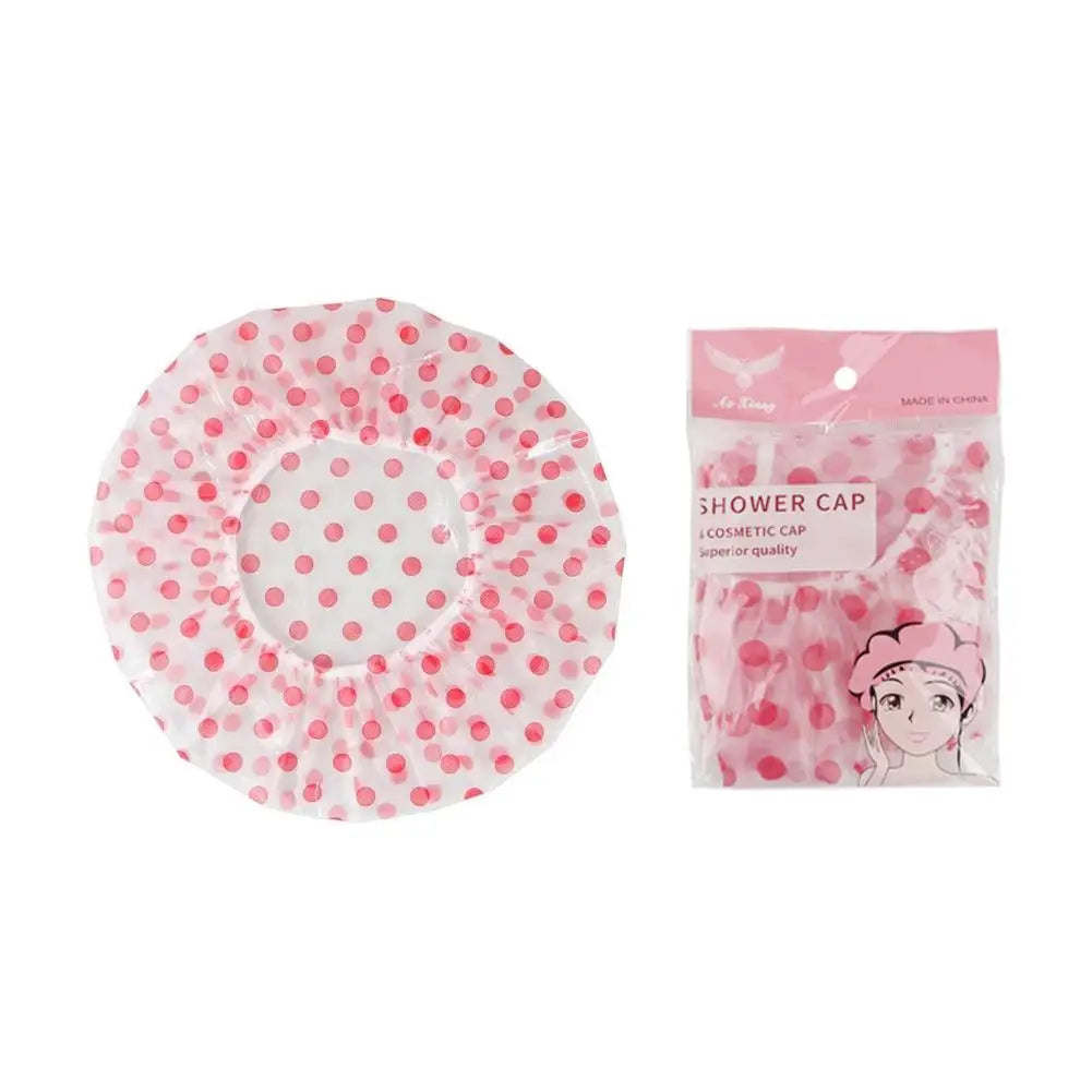 Shower Cap For Women, Elastic And Reusable Hair Bath Caps, Waterproof Bathing Hat Stocking Stuffers For Women Ladies Spa Salon Qme A CN